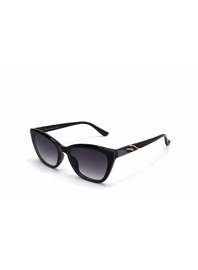 نظارة شمس نسائية شانيل بإطار مربع وعدسات متدرجة – لون أسود